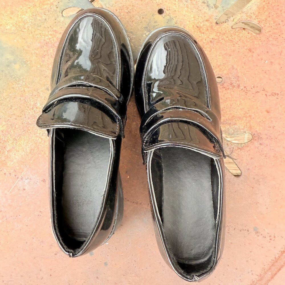 Patent Leather Lug Sole Black Loafers from Dance costume